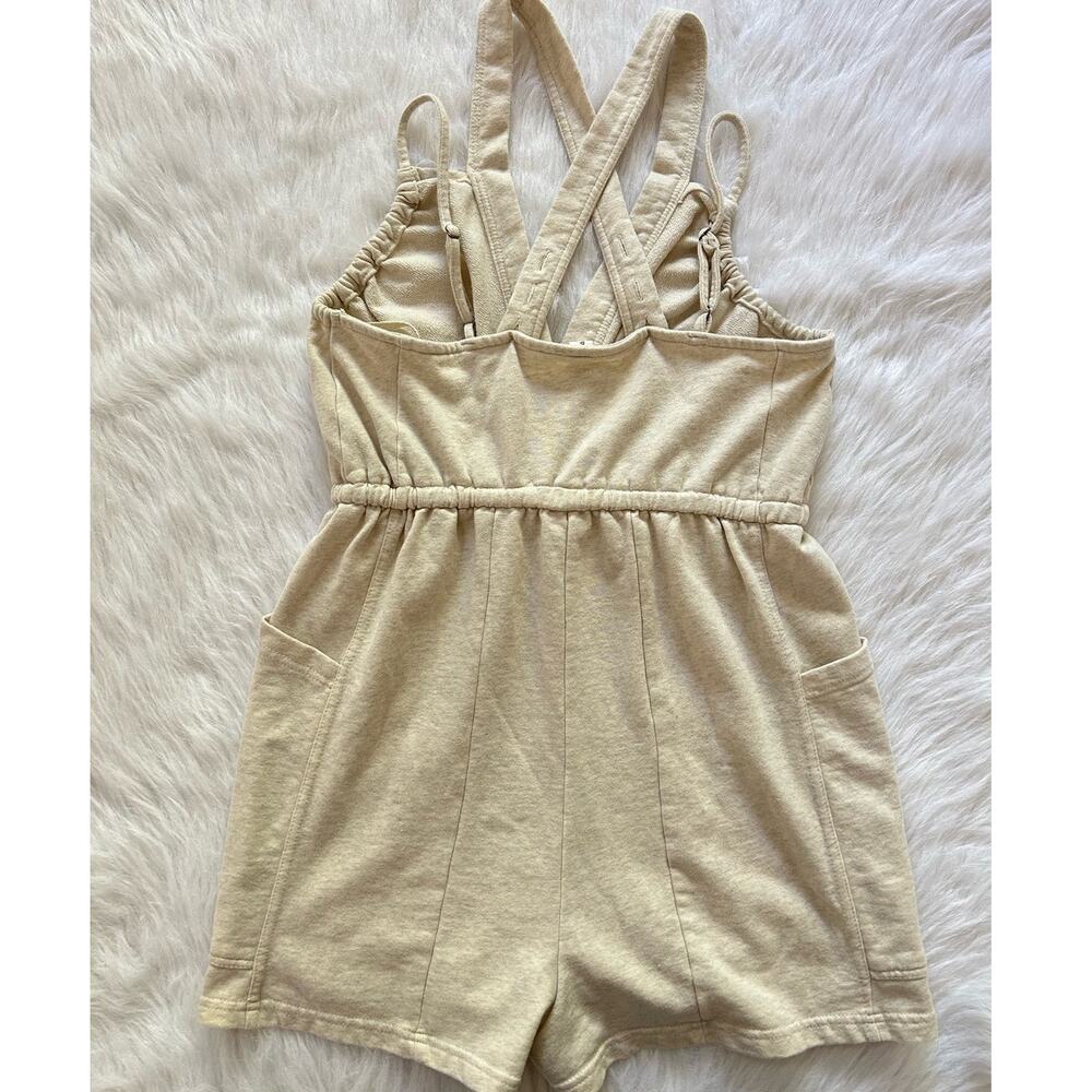 Daily Practice by Anthropologie Playa del Amore Romper Light Sand Size Small - Picture 3 of 11
